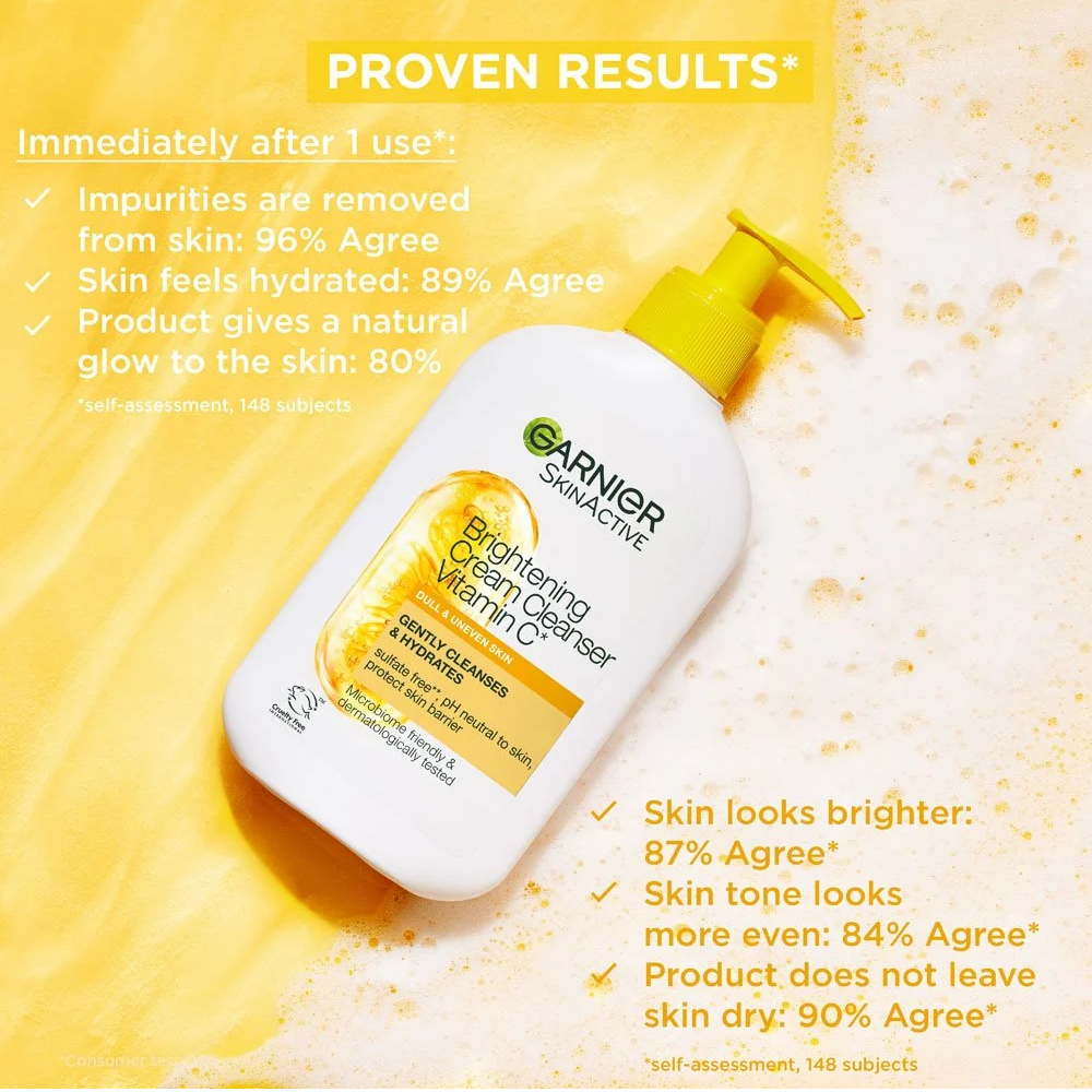 Garnier Skin Active Vitamin C* Brightening Cream Cleanser 250ml