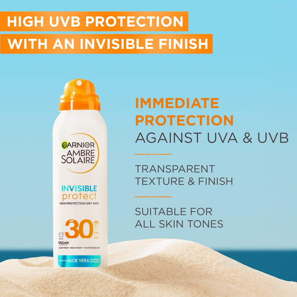 Garnier Ambre Solaire Invisible Protect Dry Mist Instant Dry Sun Protection Mist SPF30 200ml