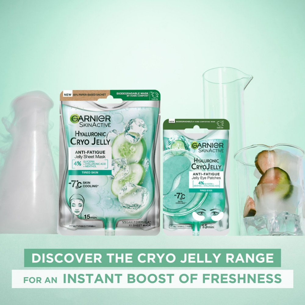 Garnier Skin Active Hyaluronic & Cucumber Cryo Jelly Anti-Fatigue Jelly Mask 27g