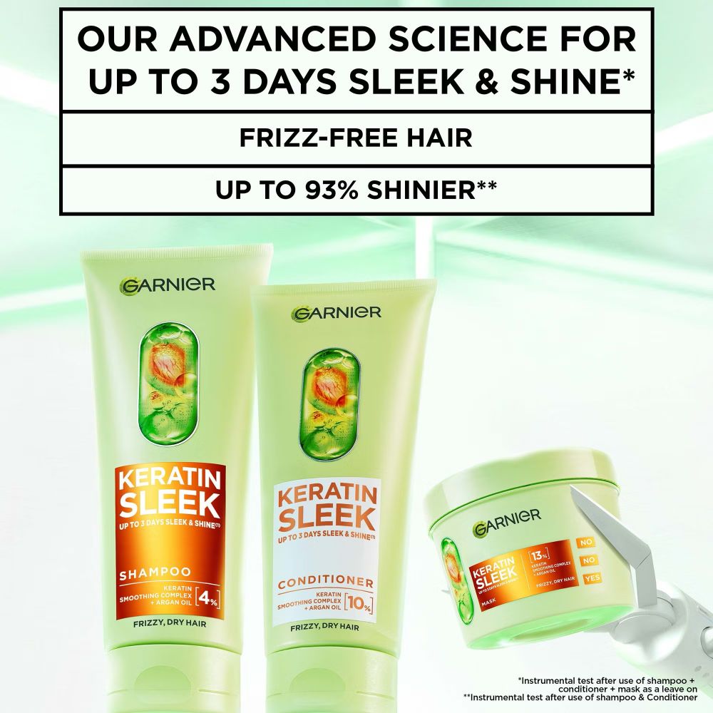 Garnier Keratin Sleek 4-Step Shine Bundle