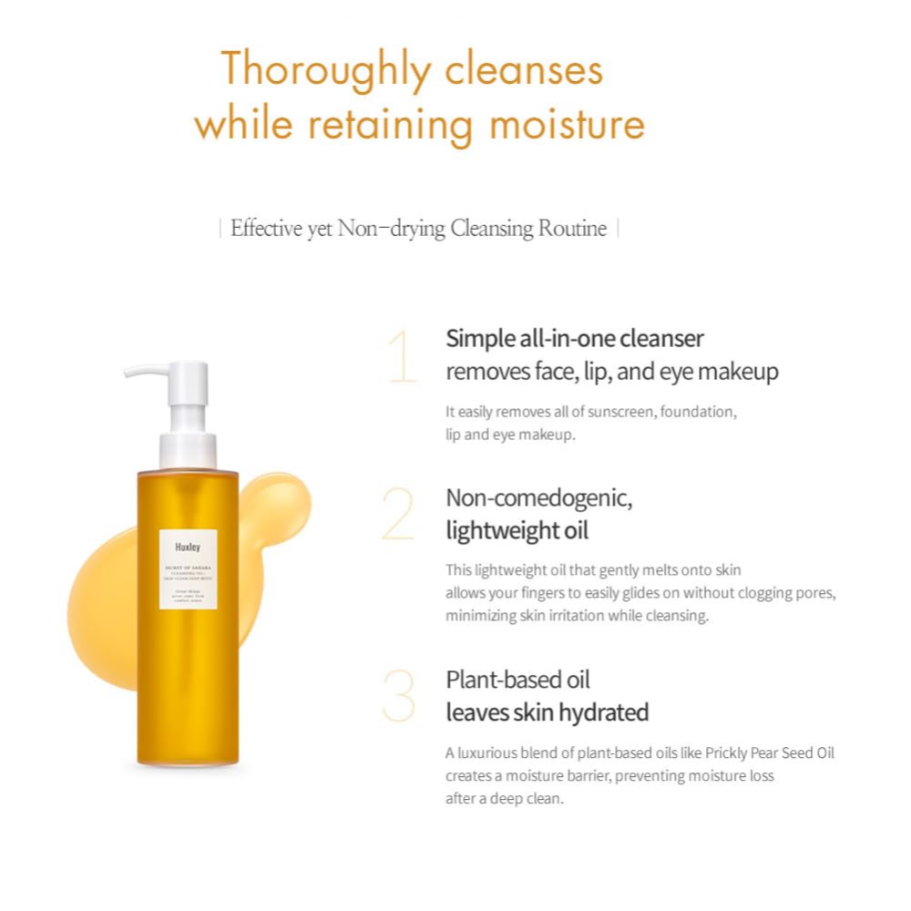 Huxley Cleansing Oil; Be Clean, Be Moist 200ml