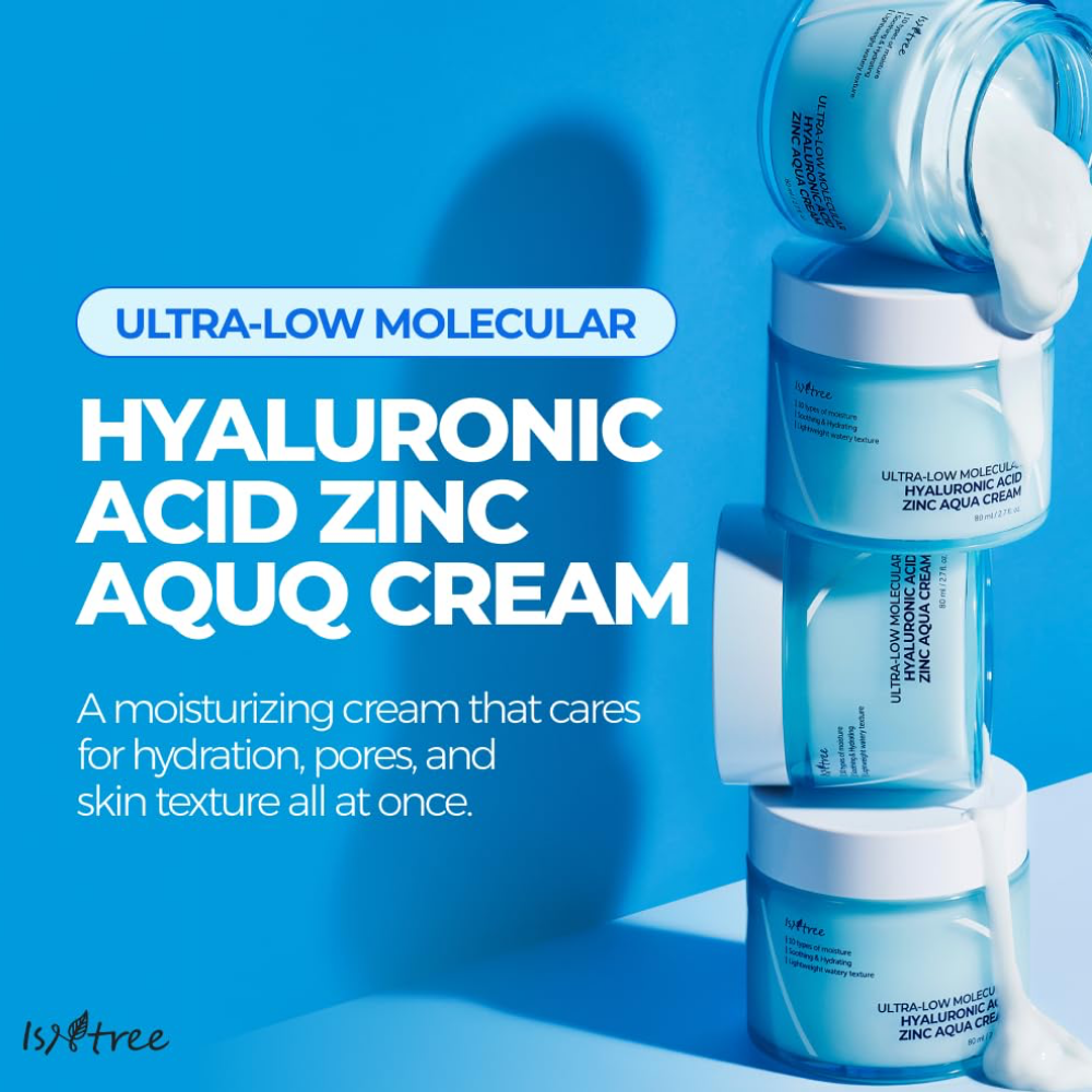 Isntree Ultra-Low Molecular Hyaluronic Acid Zinc Aqua Cream 80ml