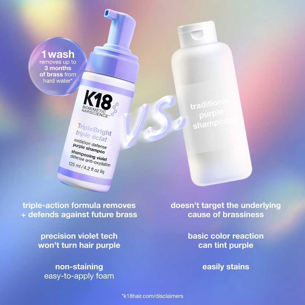 K18 Biomimetic Hairscience TripleBright Oxidation Defence Purple Shampoo 125ml