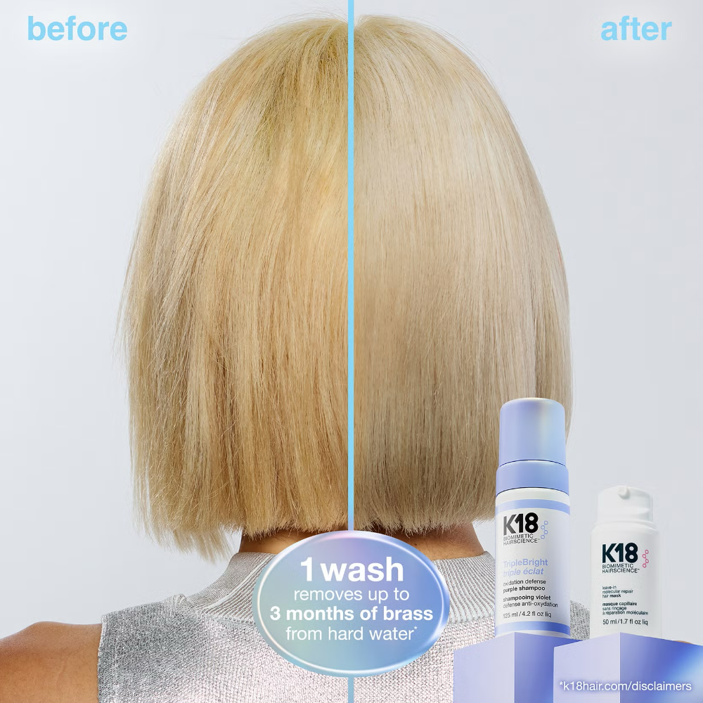 K18 Biomimetic Hairscience TripleBright Oxidation Defence Purple Shampoo 125ml