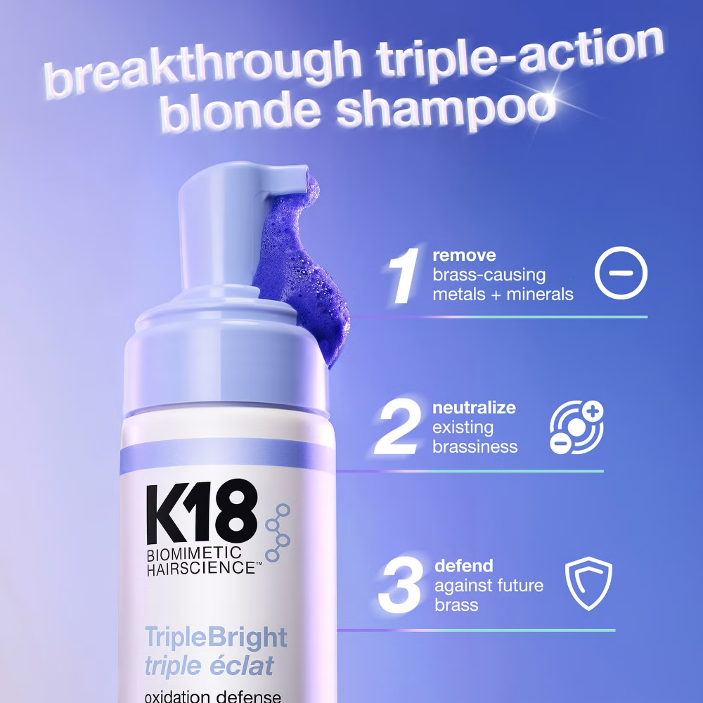 K18 Biomimetic Hairscience TripleBright Oxidation Defence Purple Shampoo 125ml
