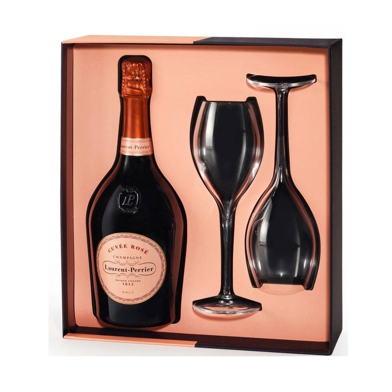 Laurent-Perrier Cuv‚e Ros‚ Brut Champagne with 2 Glasses Gift Box