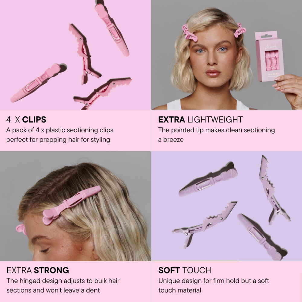 Mermade Hair Grip Clips Pink Pack of 4