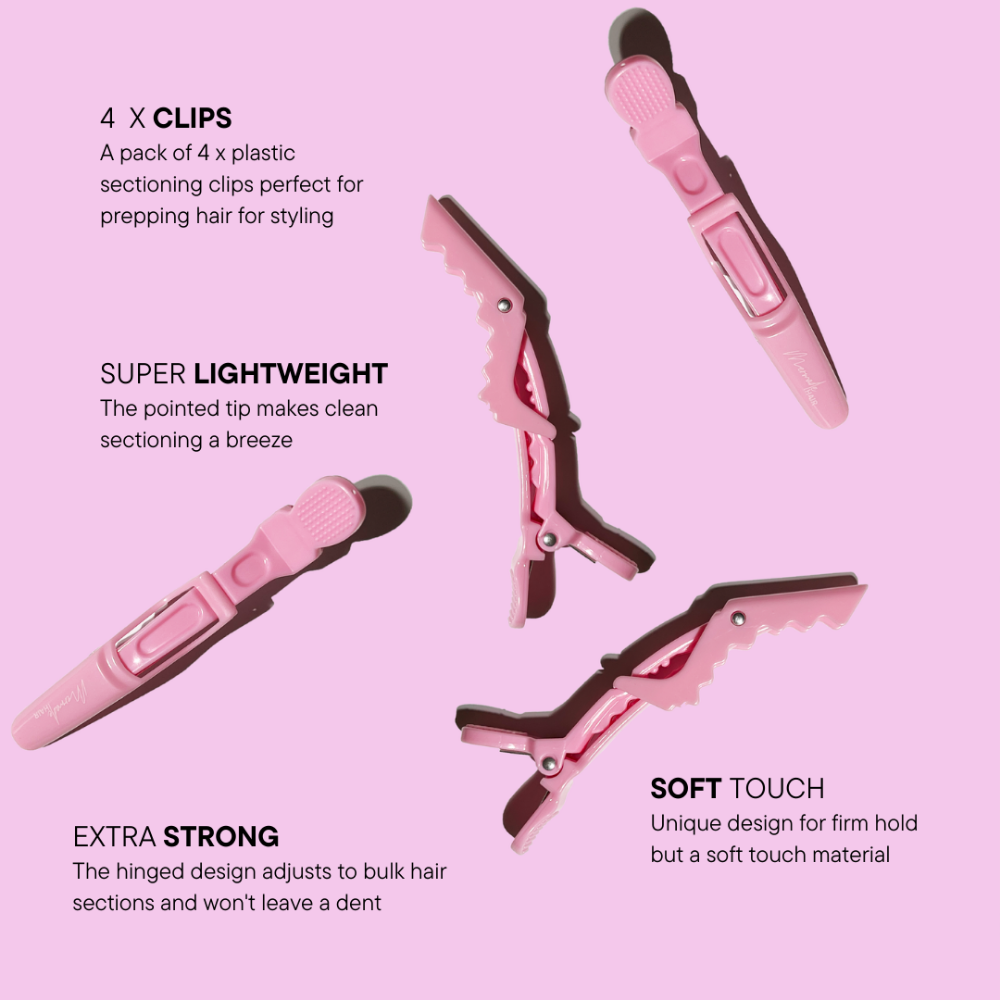 Mermade Hair Grip Clips Pink Pack of 4