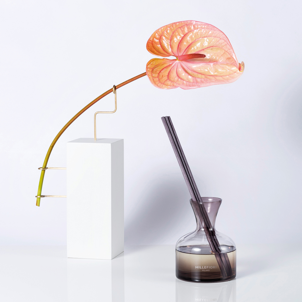 Millefiori Milano Air Design Fragrance Diffuser Glass Vase Dove Grey