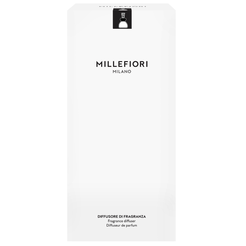 Millefiori Milano Transparent Marble Glass Diffuser with Black Lid