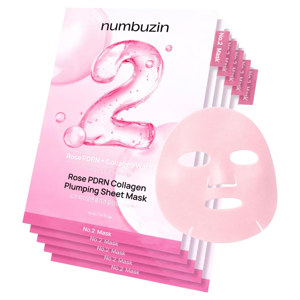 Numbuzin No. 2 Rose PDRN Collagen Plumping Sheet Mask 5 x 33ml