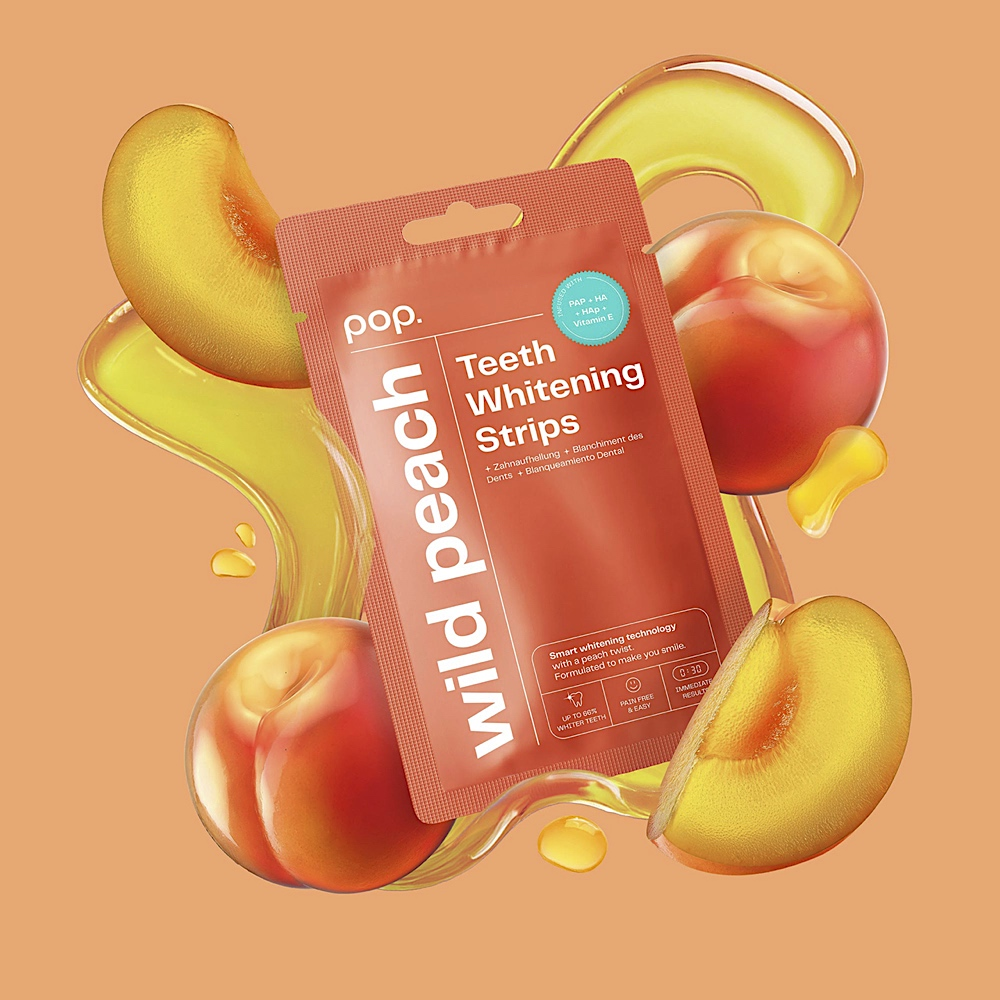 POP Oral Beauty Wild Peach Teeth Whitening Strips x7
