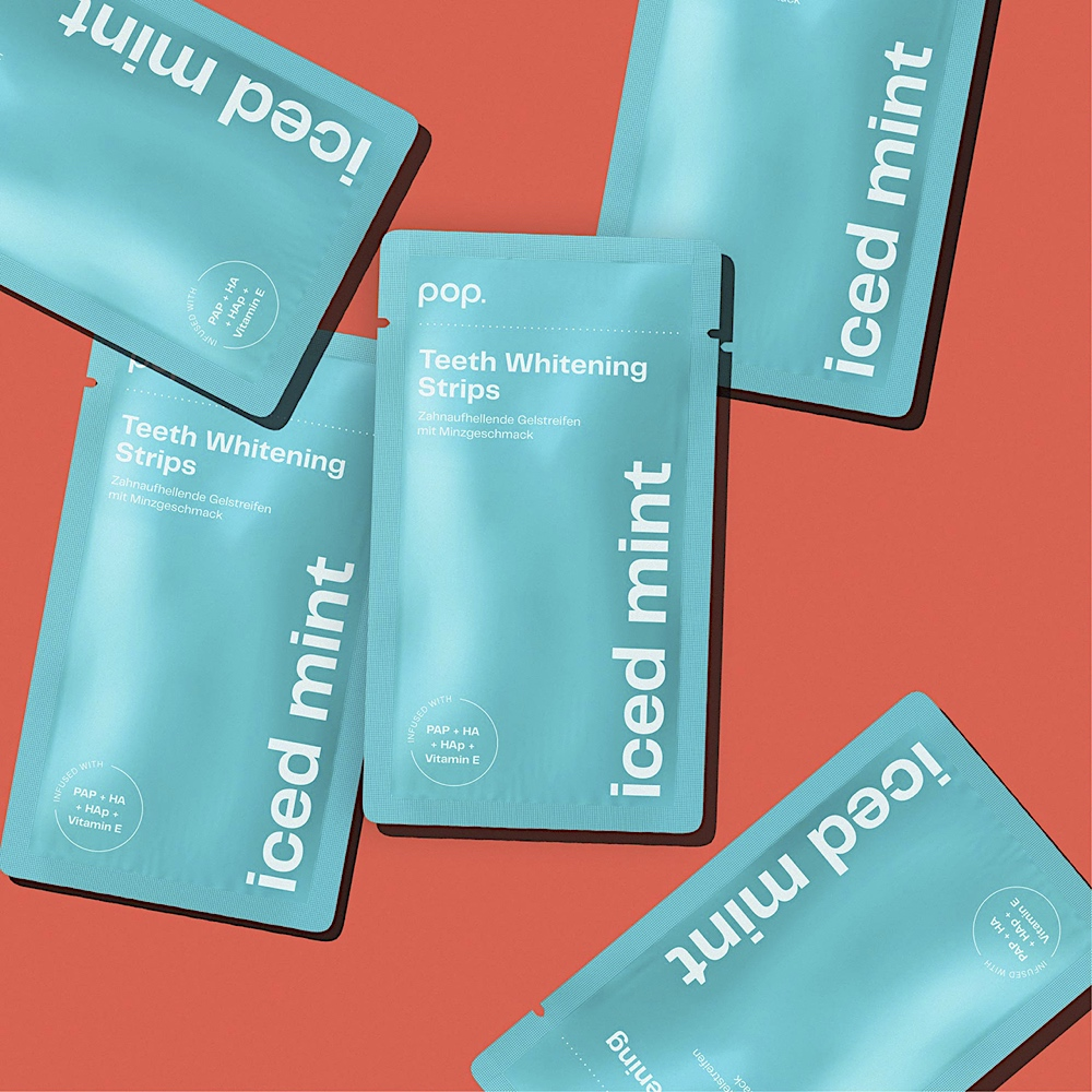 POP Oral Beauty Iced Mint Teeth Whitening Strips x7