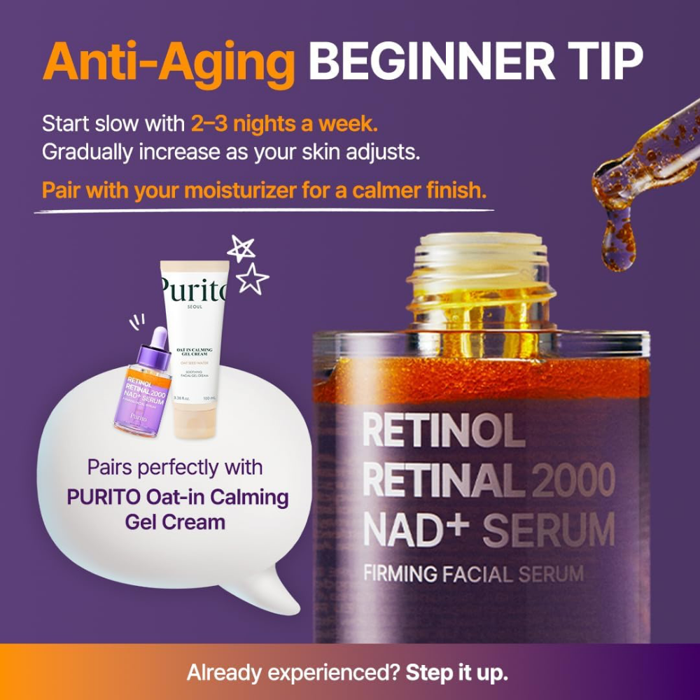 Purito Retinol Retinal 2000 NAD+ Firming Facial Serum 30ml