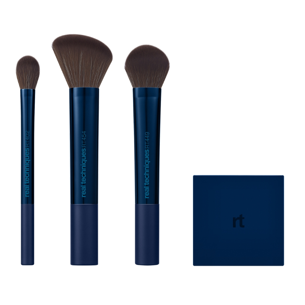 Real Techniques Blush & Glow Brush Trio & Mirror Gift Set