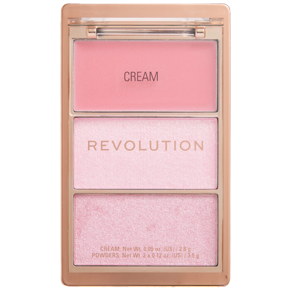 Makeup Revolution Highlight Icon 3 Colour Face Pink Posse