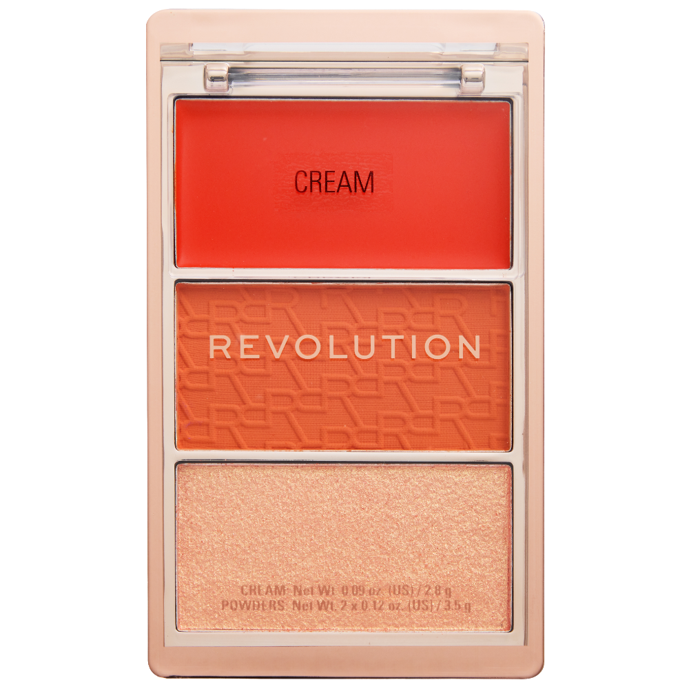 Makeup Revolution Blush Icon Brights Tangerine Tease 3 Colour Makeup Palette