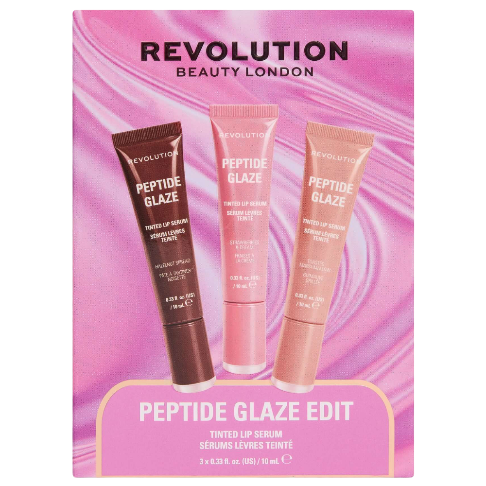 Makeup Revolution Peptide Glaze Edit Tinted Lip Serum Gift Set 3 x 10ml