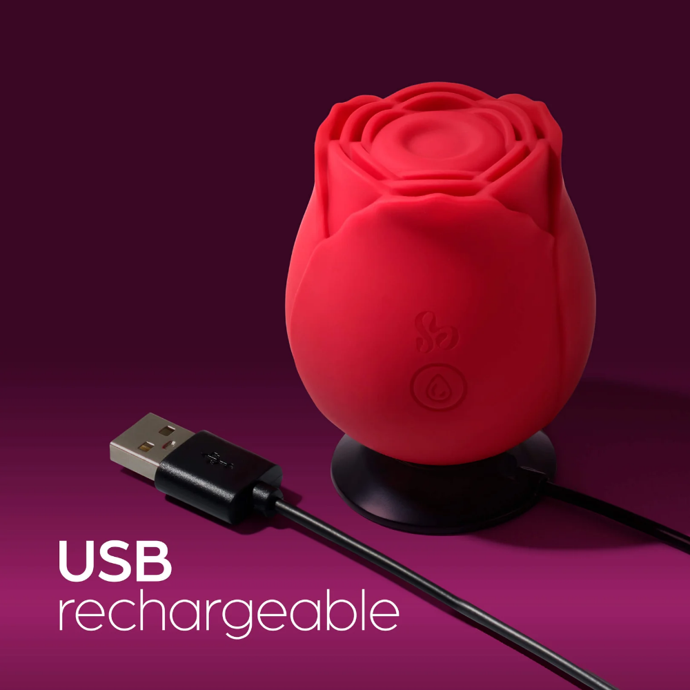 So Divine Date Night Rechargeable Rose Pulsating Clitoral Stimulator