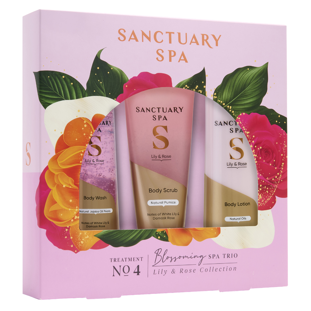 Sanctuary Spa White Lily & Damask Rose Blooming Spa Gift Set
