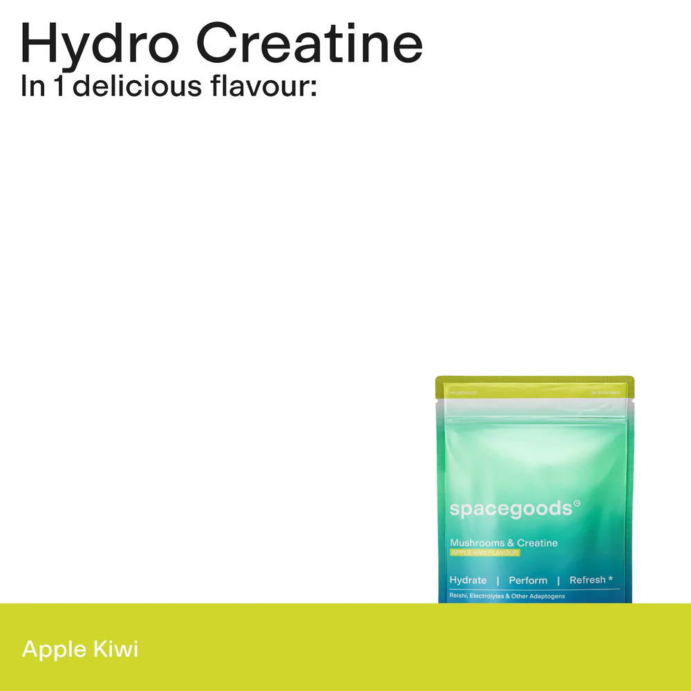 Spacegoods Hydro Dust Electrolyte & Mushroom Super Blend Supplement Apple/Kiwi 10 x 12g