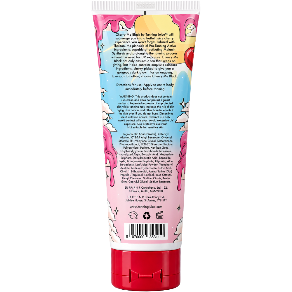 Tanning Juice Cherry Me Black Hydrating Dark Tanning Accelerator Lotion 250ml