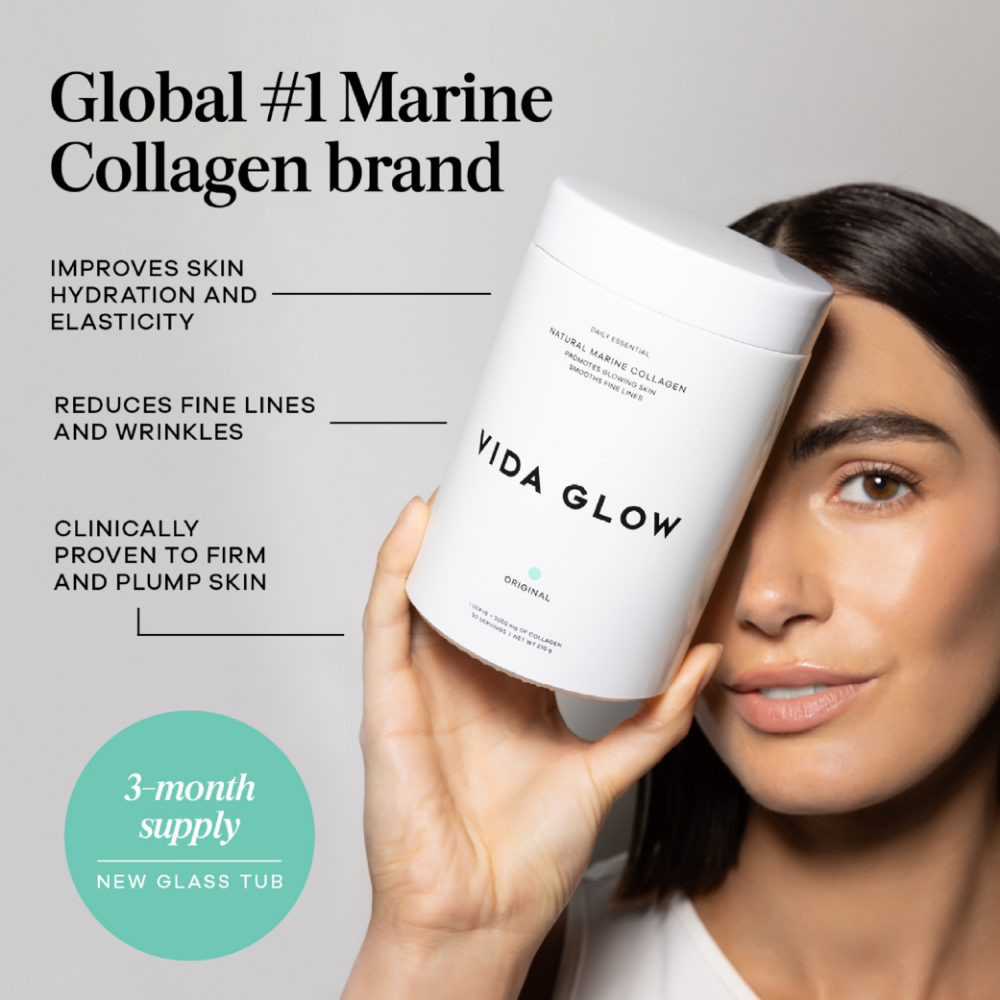 Vida Glow Natural Marine Collagen Supplement Original Tub 270g