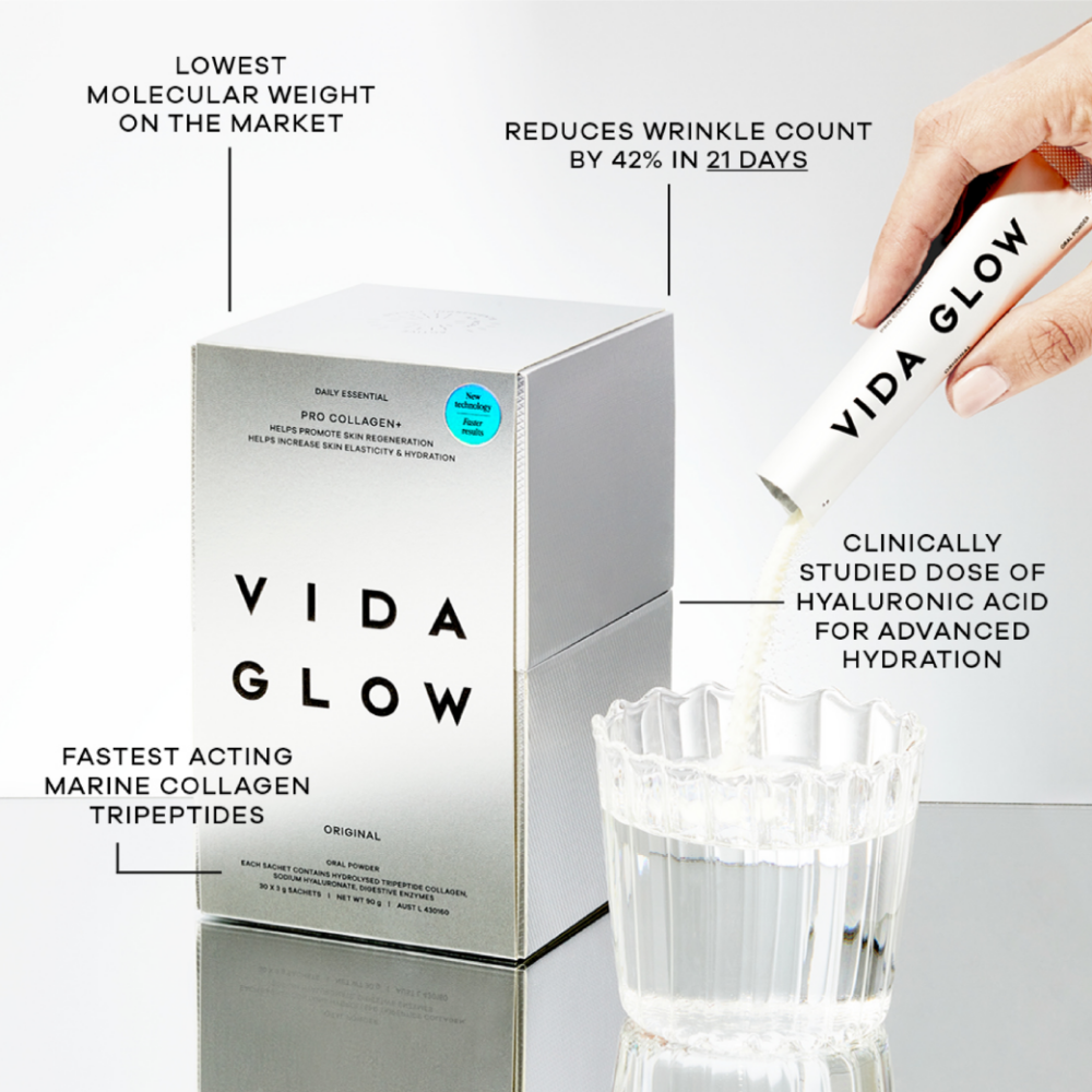 Vida Glow Pro Collagen+ Tri-Peptide Supplement Original Sachets x30