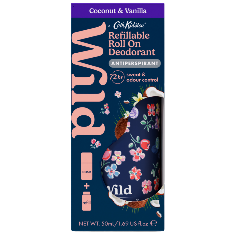 Wild Cath Kidston Marble Ditsy Case + Coconut & Vanilla Antiperspirant Deodorant Roll-On Starter Pack