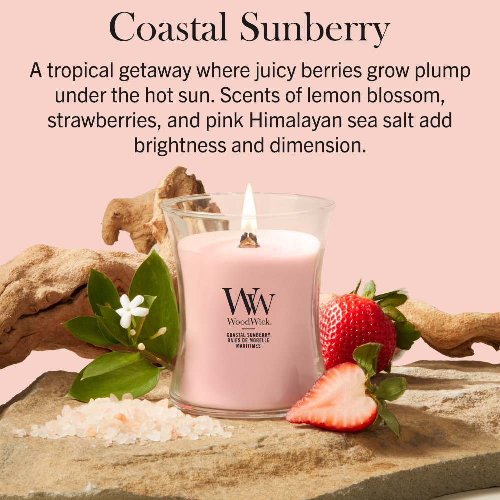 WoodWick Coastal Sunberry Mini Hourglass Jar Candle
