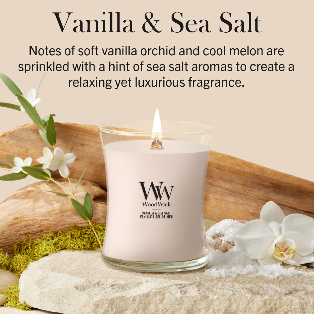 WoodWick Vanilla & Sea Salt Mini Hourglass Jar Candle