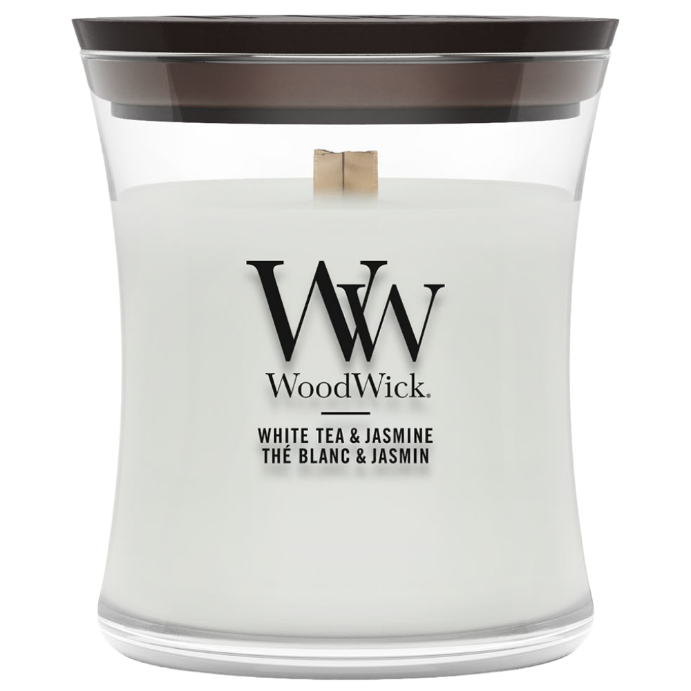 WoodWick White Tea & Jasmine Mini Hourglass Jar Candle