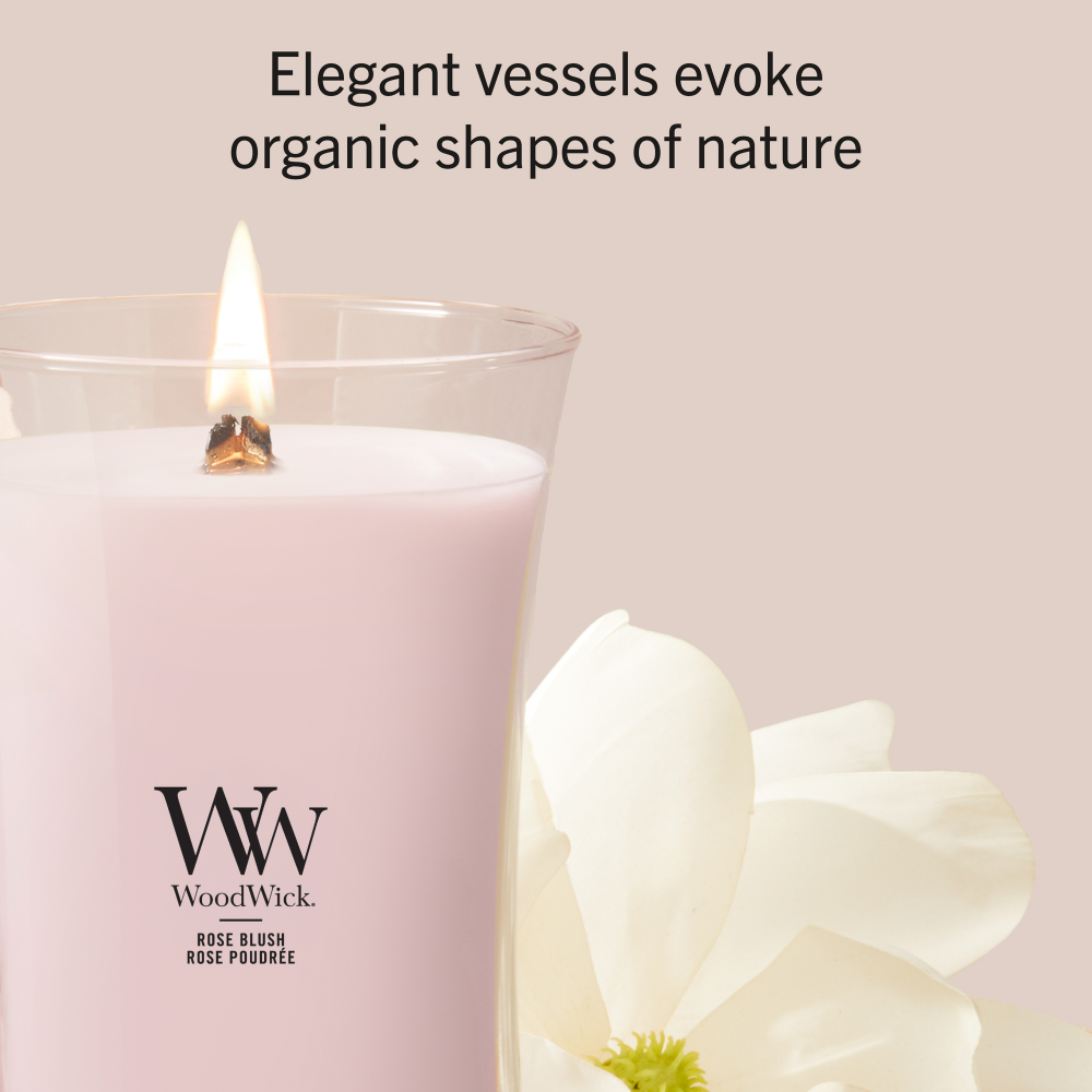 WoodWick Rose Blush Mini Hourglass Jar Candle