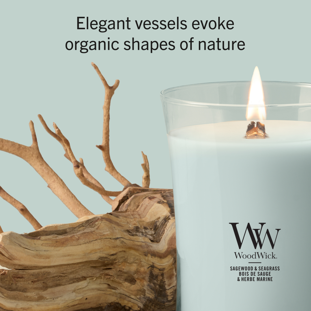 WoodWick Sagewood & Seagrass Mini Hourglass Jar Candle