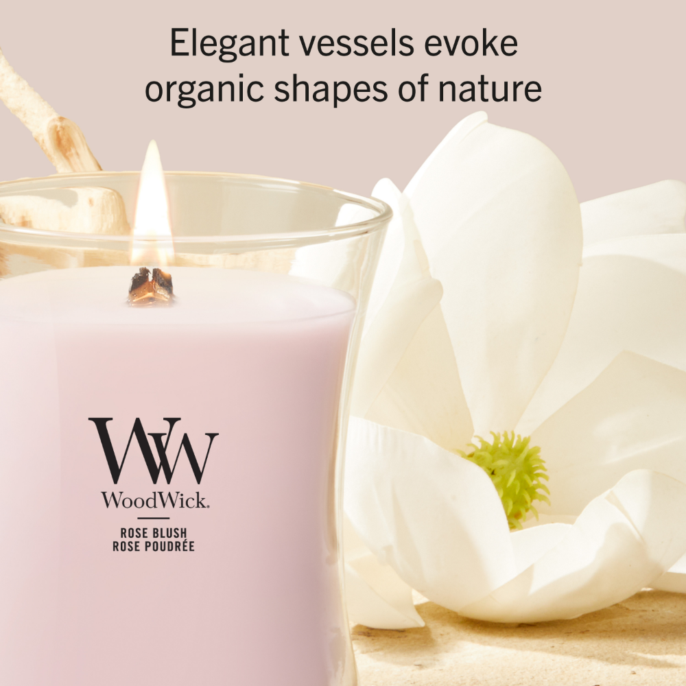 WoodWick Rose Blush Medium Hourglass Jar Candle