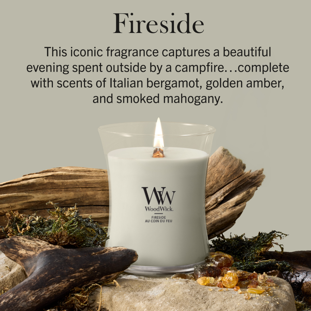 WoodWick Fireside Medium Hourglass Jar Candle