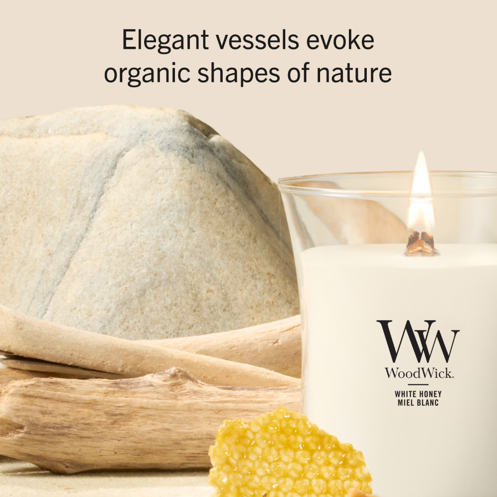 WoodWick White Honey Medium Hourglass Jar Candle