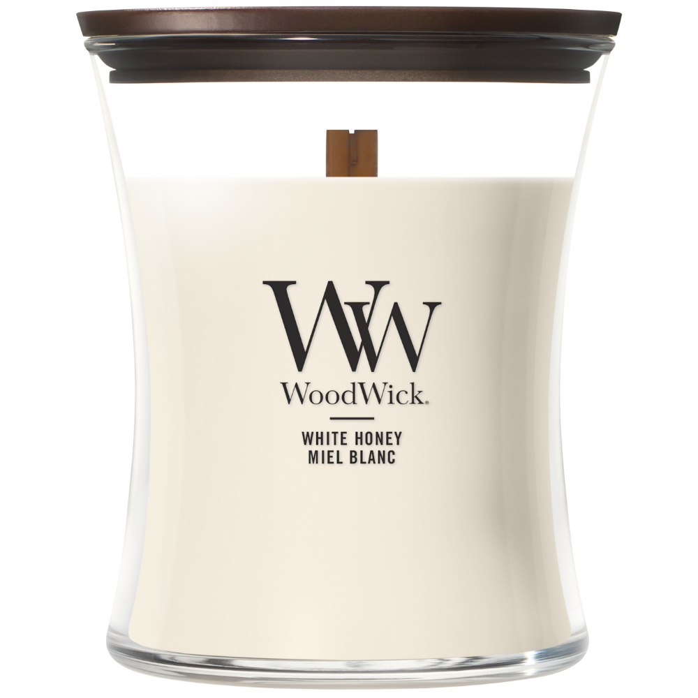 WoodWick White Honey Medium Hourglass Jar Candle
