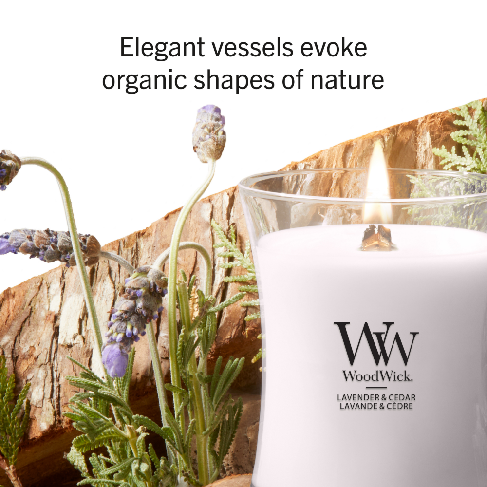WoodWick Lavender & Cedar Medium Hourglass Jar Candle