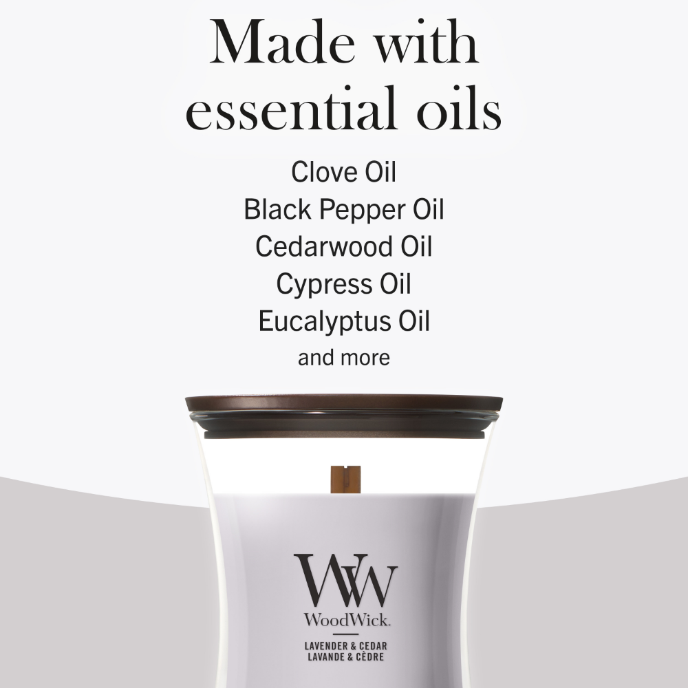 WoodWick Lavender & Cedar Medium Hourglass Jar Candle