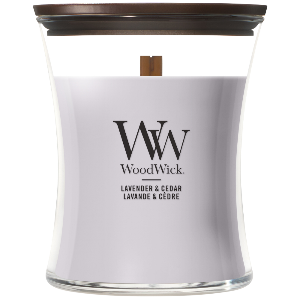 WoodWick Lavender & Cedar Medium Hourglass Jar Candle