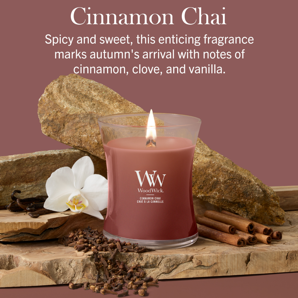 WoodWick Cinnamon Chai Medium Hourglass Jar Candle