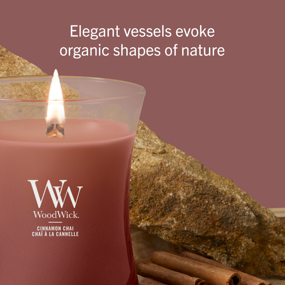 WoodWick Cinnamon Chai Medium Hourglass Jar Candle