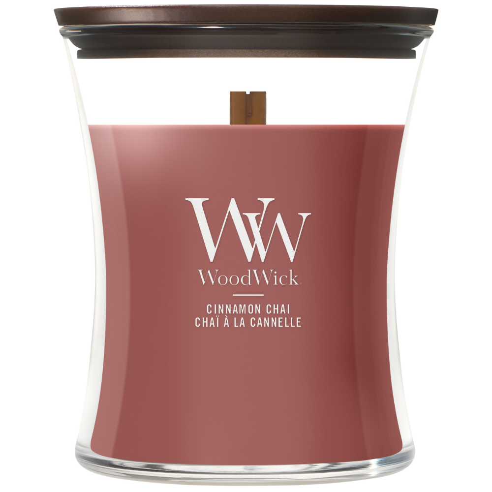 WoodWick Cinnamon Chai Medium Hourglass Jar Candle