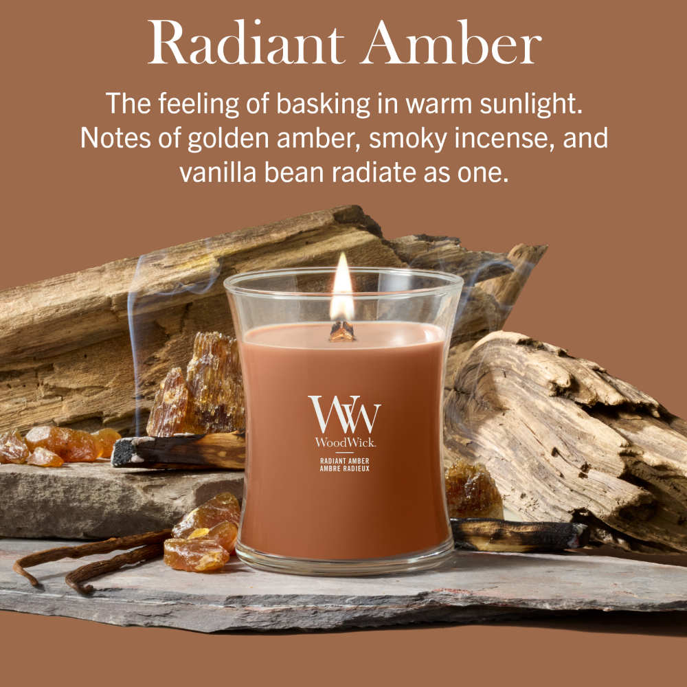 WoodWick Radiant Amber Medium Hourglass Jar Candle