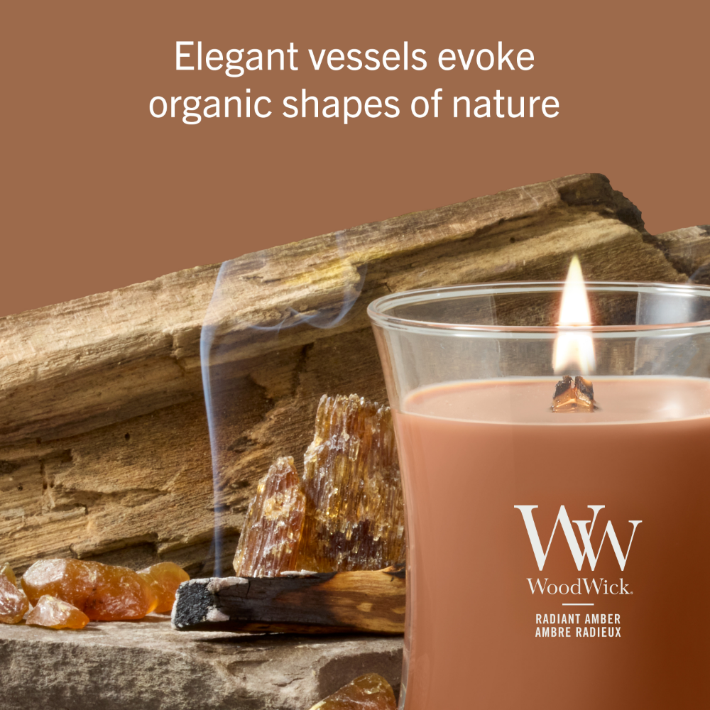 WoodWick Radiant Amber Medium Hourglass Jar Candle