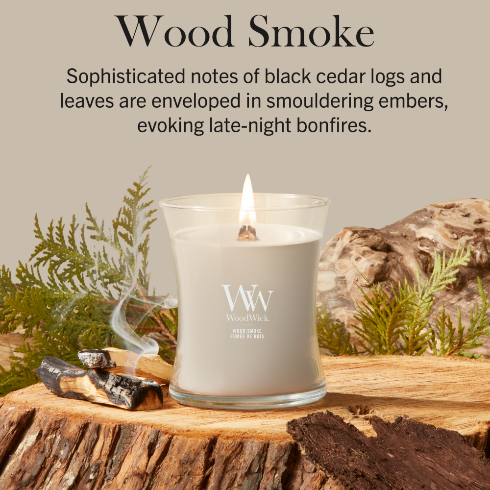 WoodWick Wood Smoke Medium Hourglass Jar Candle