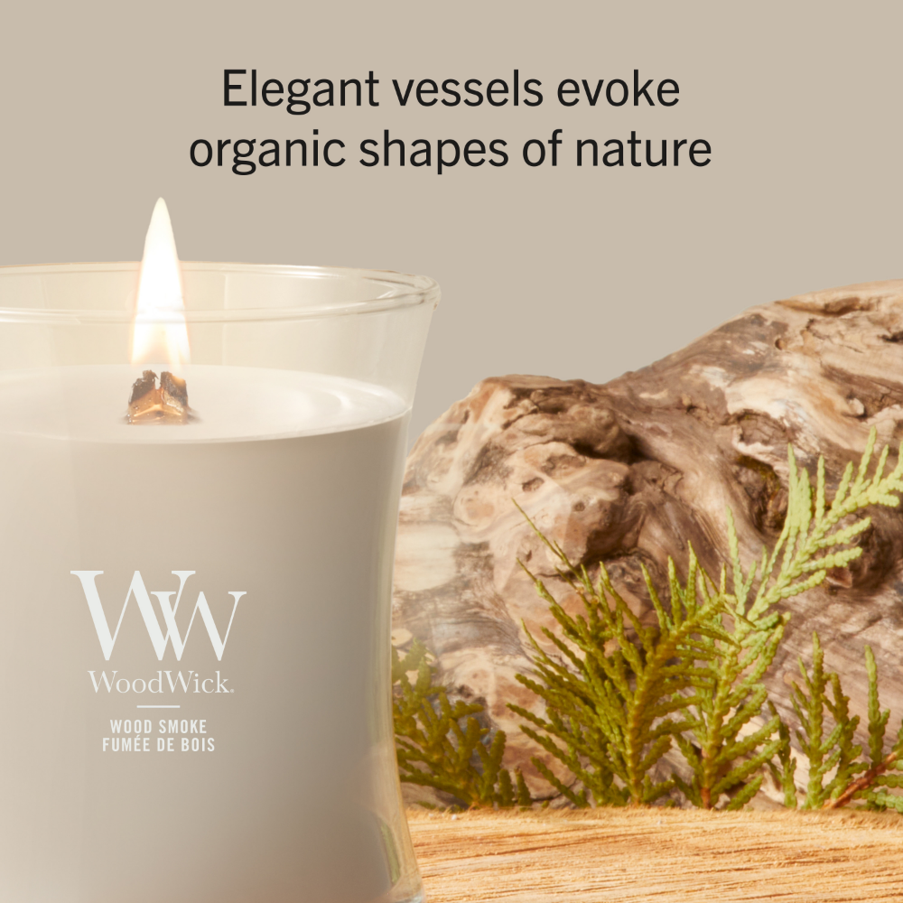 WoodWick Wood Smoke Medium Hourglass Jar Candle
