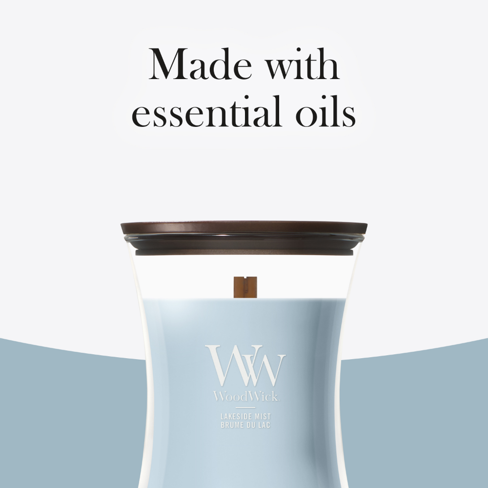 WoodWick Lakeside Mist Medium Hourglass Jar Candle