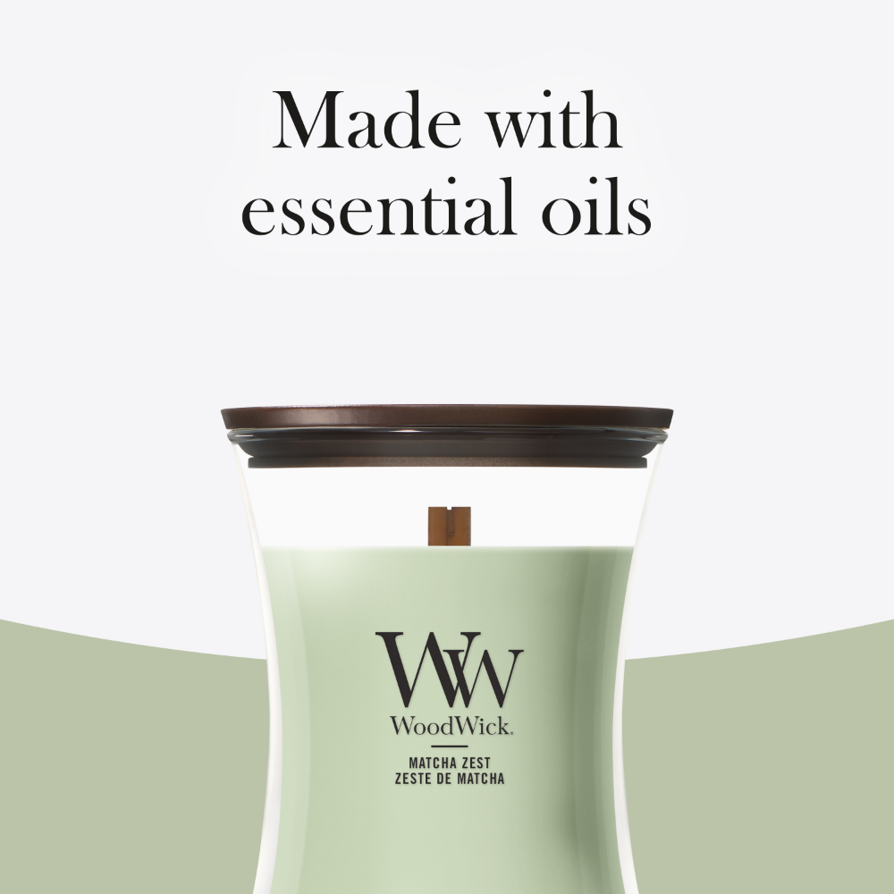 WoodWick Matcha Zest Medium Hourglass Jar Candle